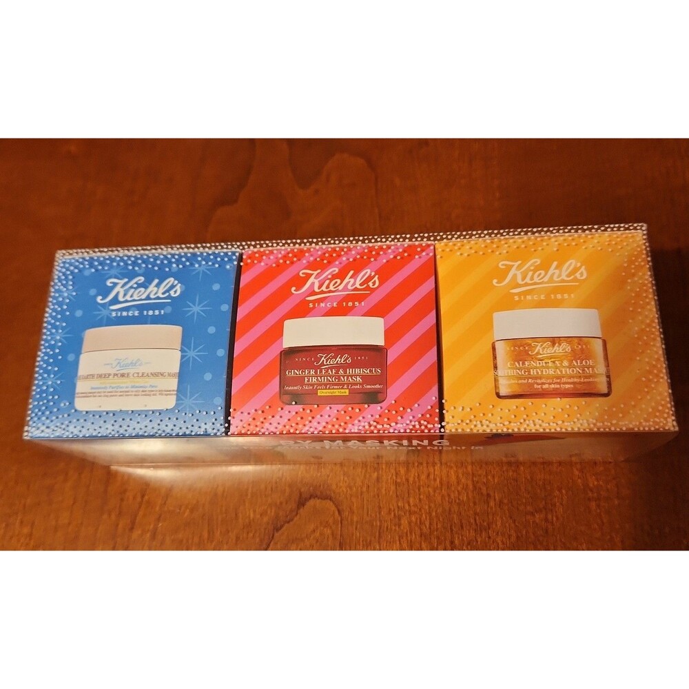 Kiehl's Merry Masking Holiday Gift Set of 3 Face Masks NIB